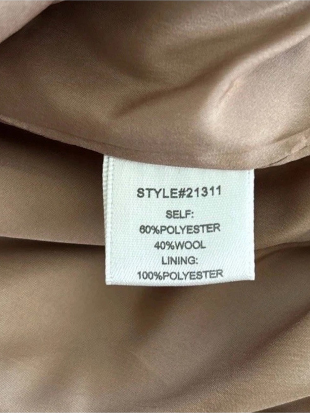 Skies Are Blue Camel Wool Blend Coat M Classic Minimalist Office Quiet Luxury - Picture 11 of 11